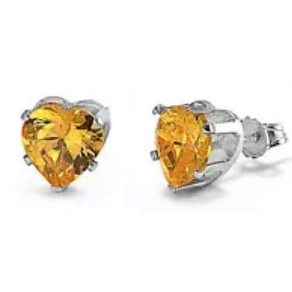 💖 Stainless Steel Cubic Zirconia Heart Earrings  NEW